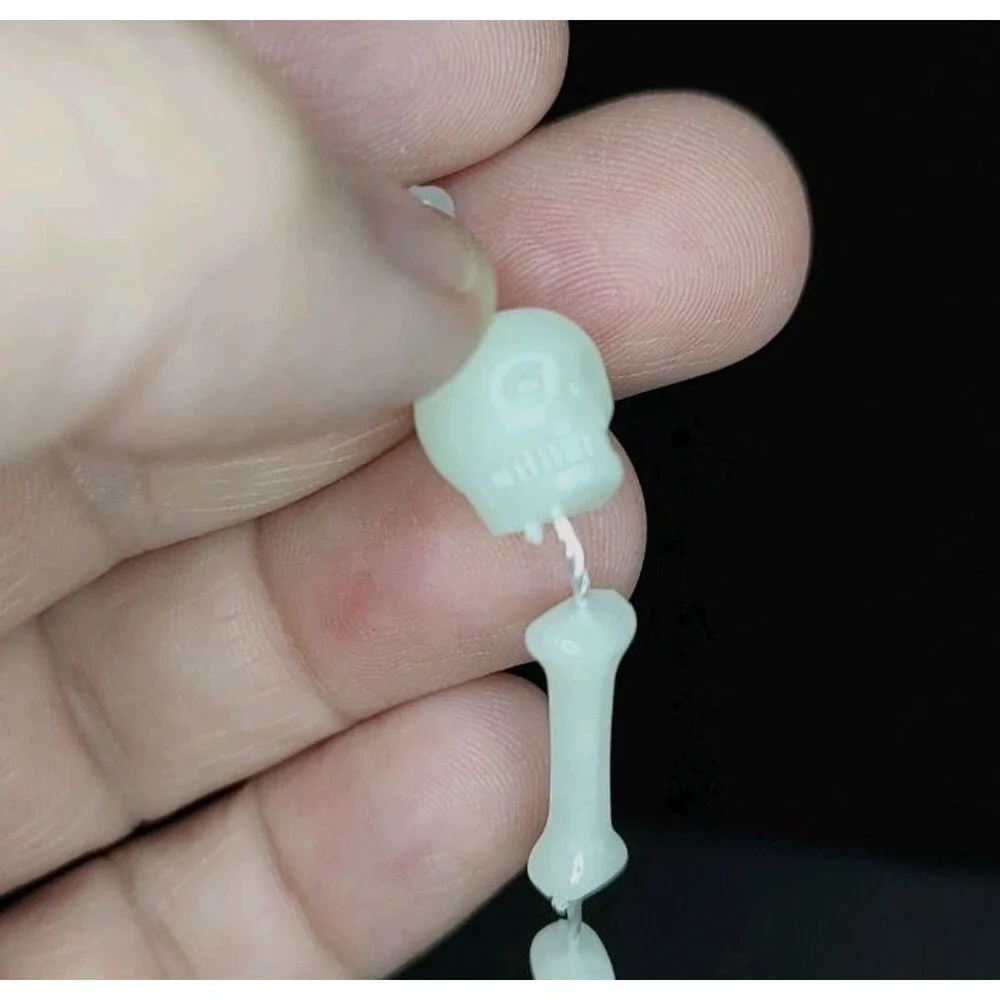 Lot of 6 Glow in the Dark Necklace Bat Skull Bones Party Favor Science 31